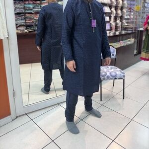 Midnight blue men's kurta